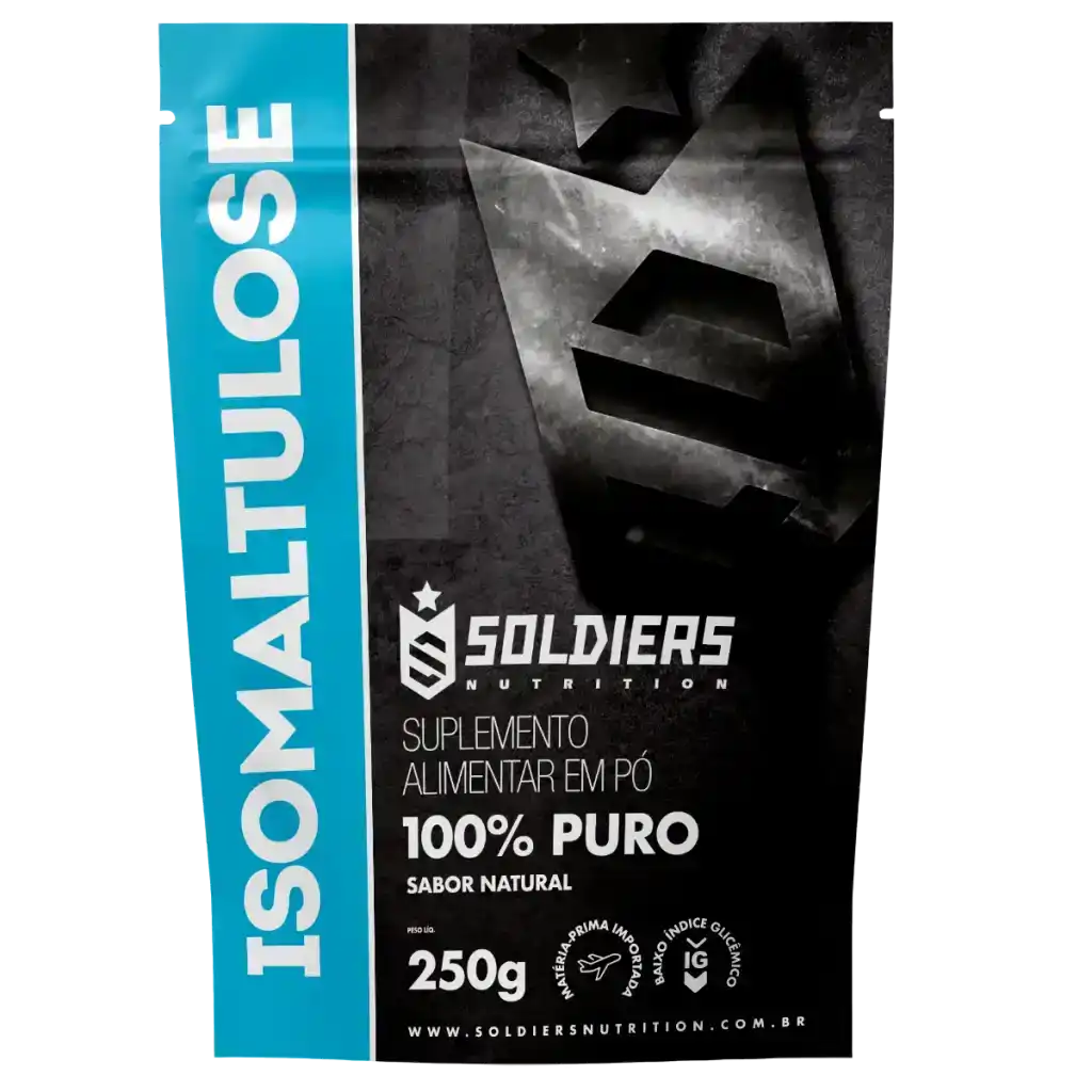 Embalagem de isomaltulose em pó 100% puro, suplemento alimentar, sabor natural, 250g.
