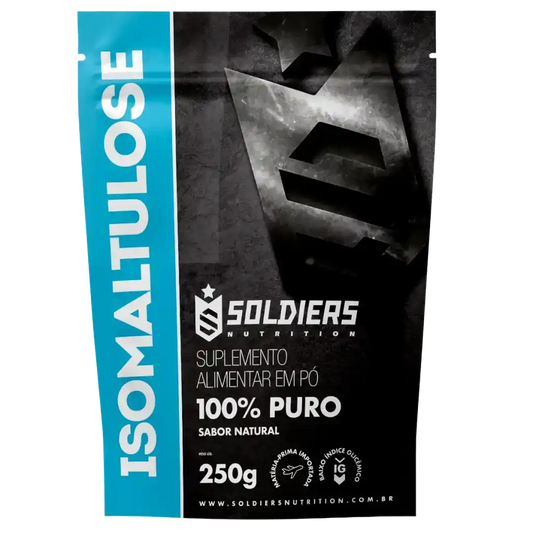 Embalagem de isomaltulose em pó 100% puro, suplemento alimentar, sabor natural, 250g.