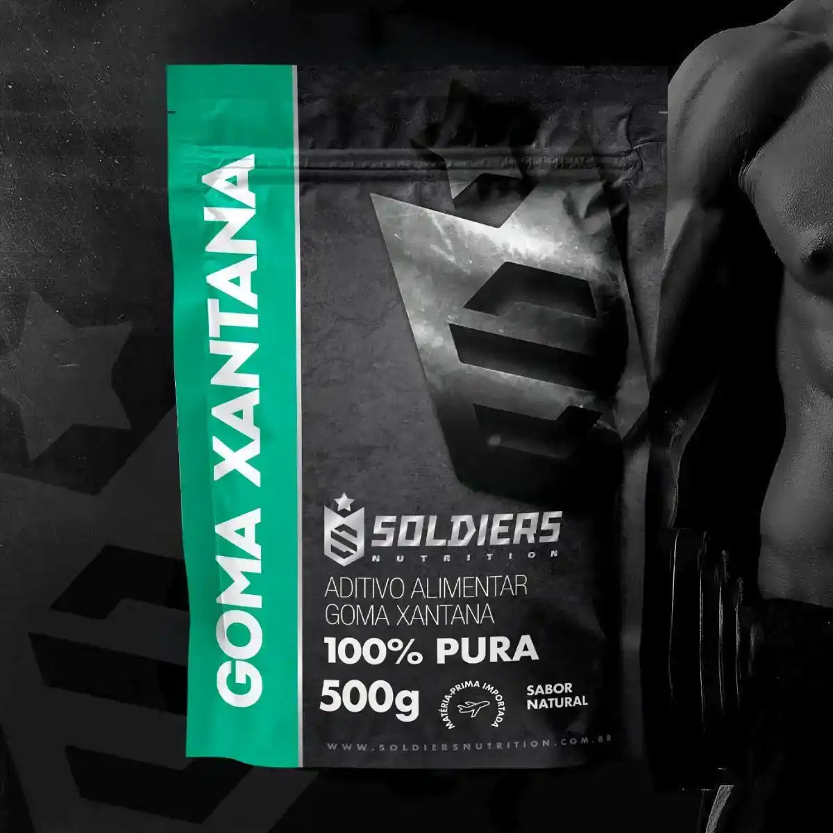 Embalagem de goma xantana 100% pura, 500g, aditivo alimentar, sabor natural, fundo fitness