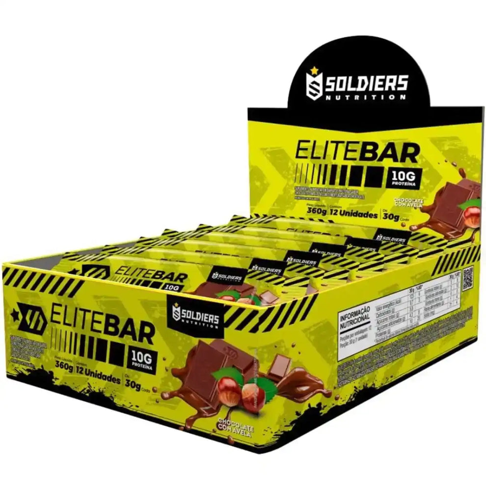 Kit: Elitebar 30g Barra De Proteína 12Un - Soldiers Nutrition