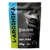 Pacote de L-arginina em pó 100% pura, suplemento alimentar 500g sabor natural.