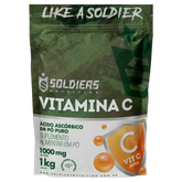 Embalagem de suplemento vitamina C em pó puro, 1kg, ácido ascórbico, suplemento alimentar