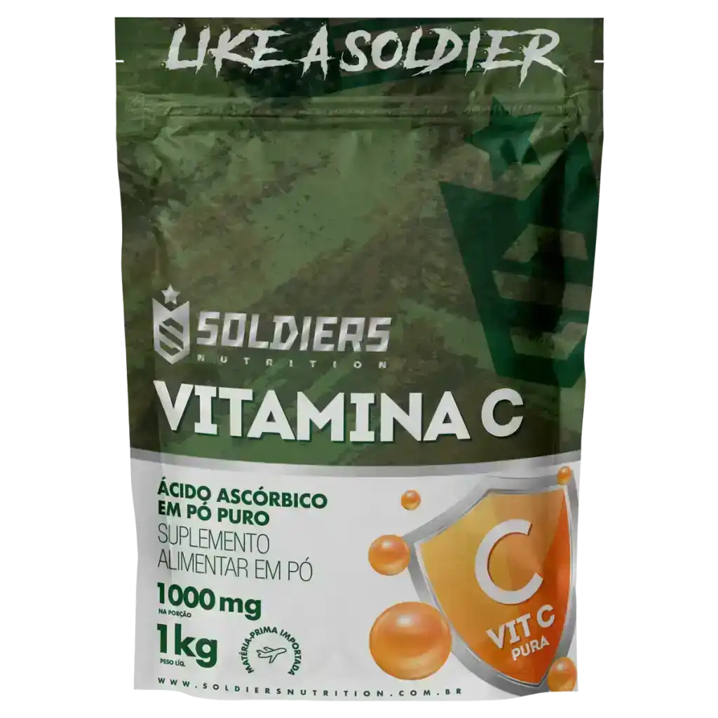 Embalagem de suplemento vitamina C em pó puro, 1kg, ácido ascórbico, suplemento alimentar