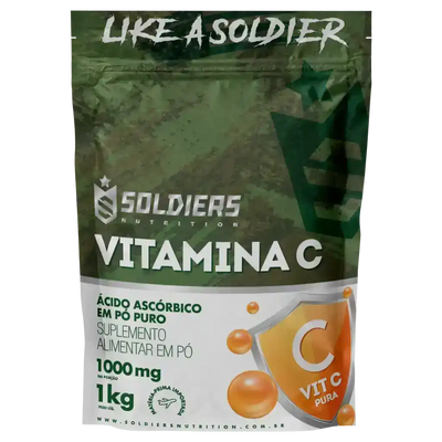 Embalagem de suplemento vitamina C em pó puro, 1kg, ácido ascórbico, suplemento alimentar