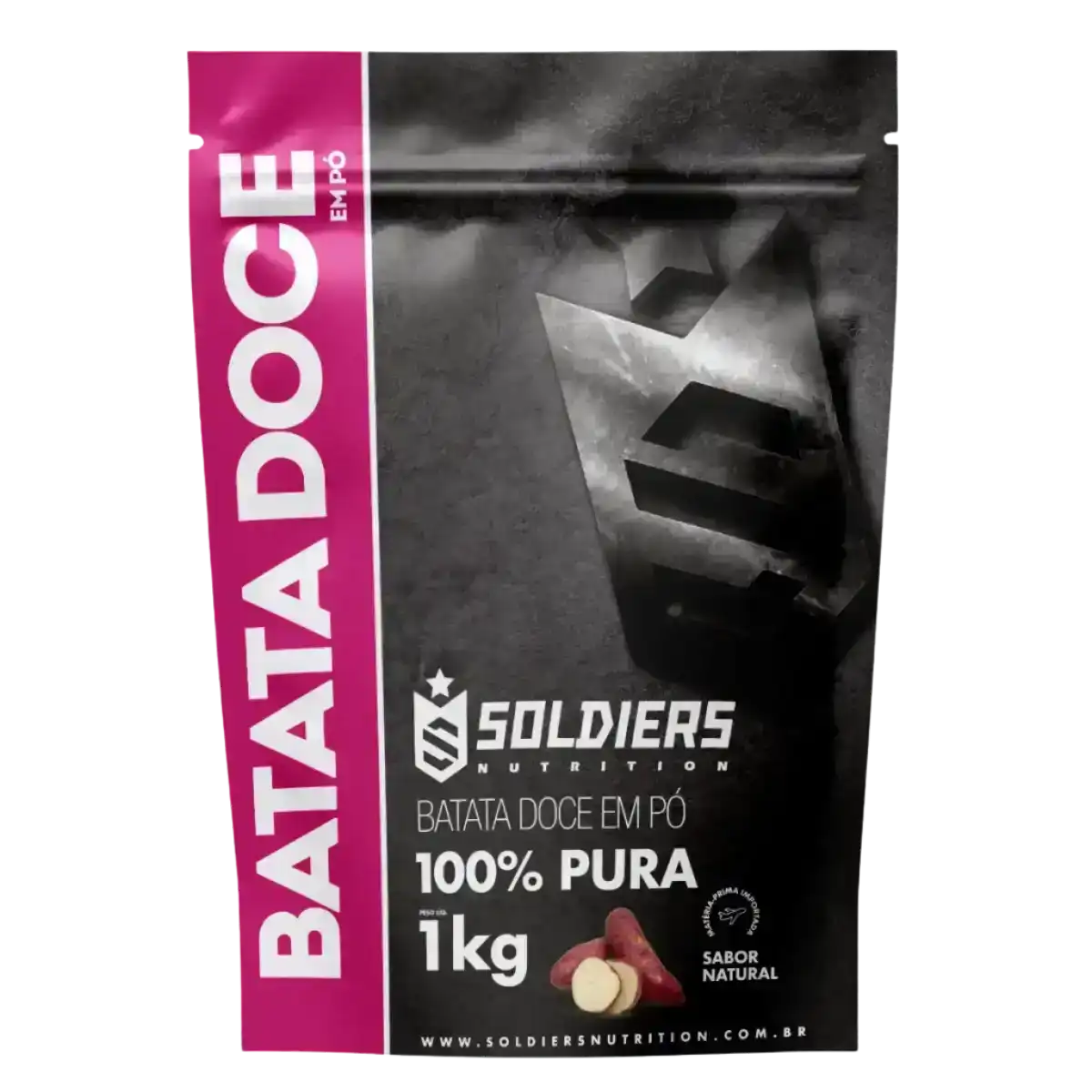 Embalagem de batata doce em pó 100% pura, 1kg, sabor natural, suplemento alimentar.