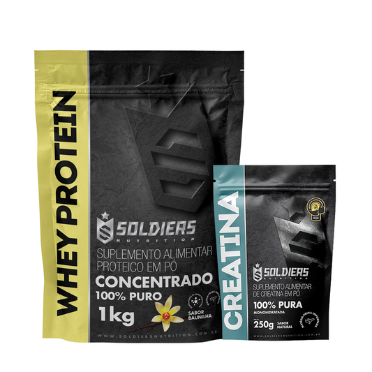 Kit Whey Protein Concentrado 1Kg + Creatina Monohidratada 250g