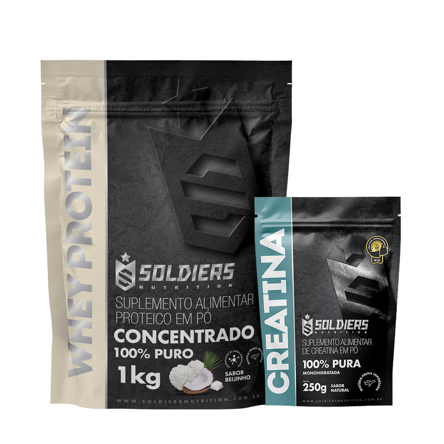 Kit Whey Protein Concentrado 1Kg + Creatina Monohidratada 250g