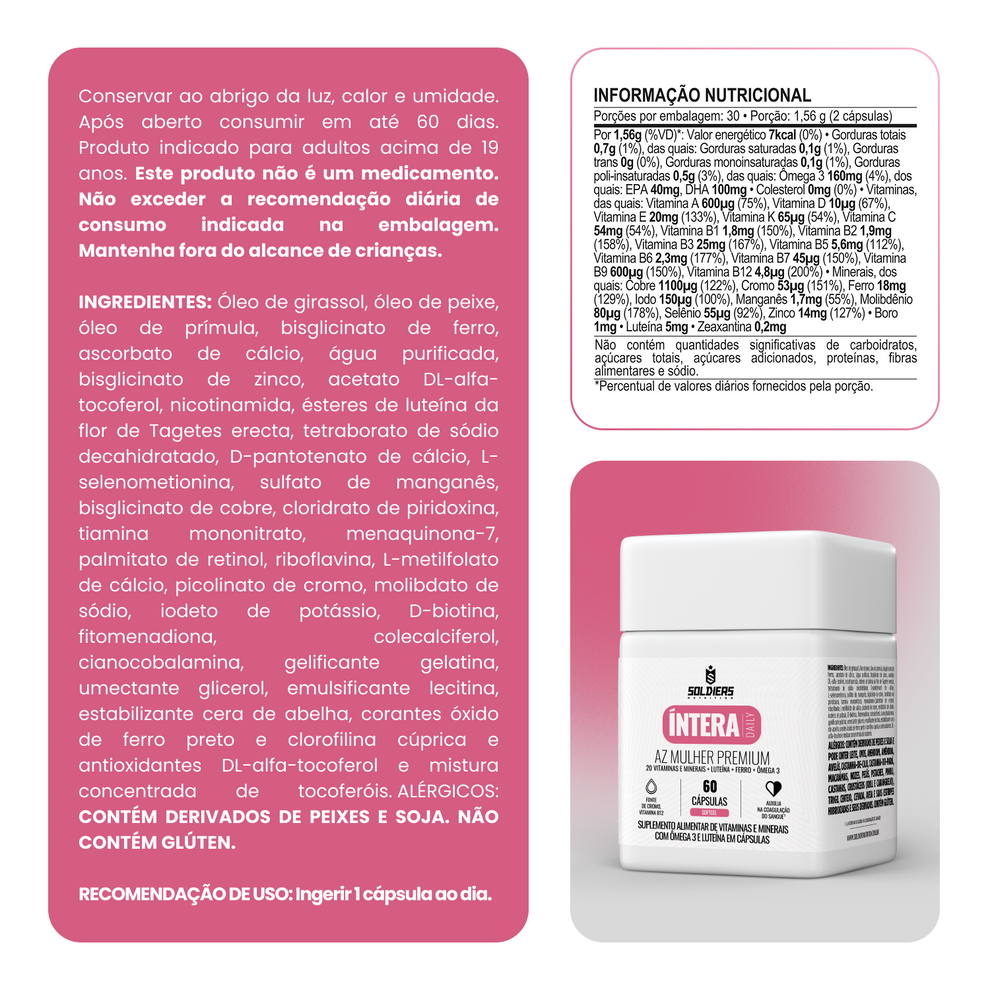 Kit: AZ Mulher Premium + Cabelos & Unhas Glow Soldiers Nutrition