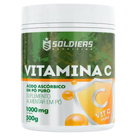 Vitamina C em Pó - Ácido Ascórbico 500g - 100% Puro Importado - Soldiers Nutrition