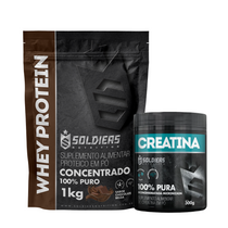 Kit Whey Protein Concentrado 1Kg + Creatina Monohidratada Pote 300g