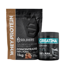Kit Whey Protein Concentrado 1Kg + Creatina Monohidratada Pote 300g