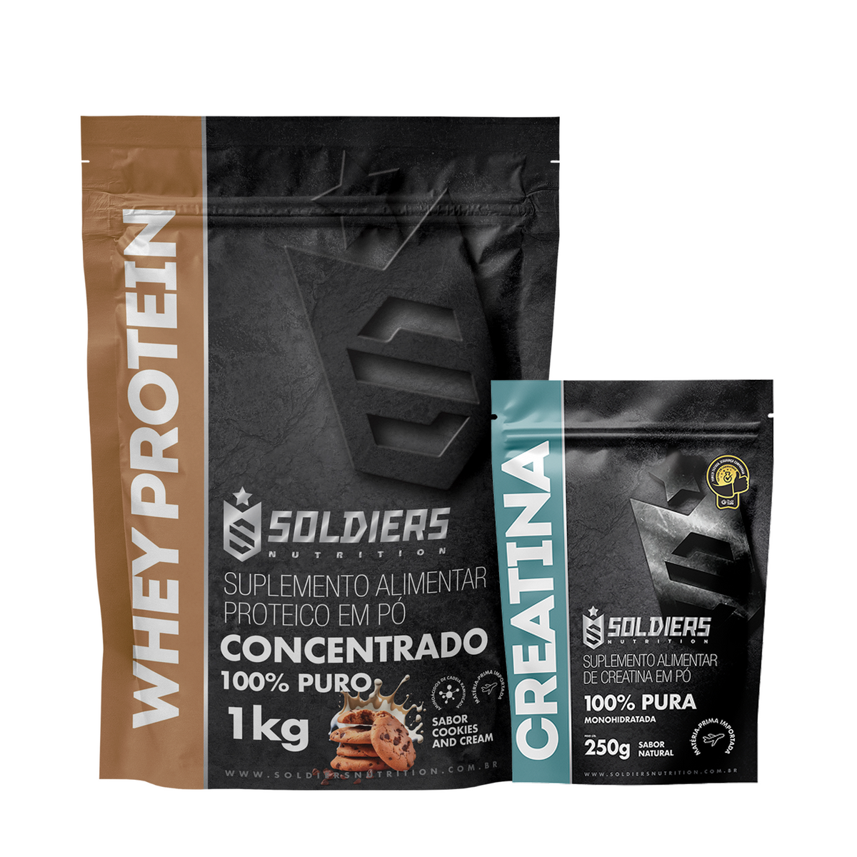 Kit Whey Protein Concentrado 1Kg + Creatina Monohidratada 250g
