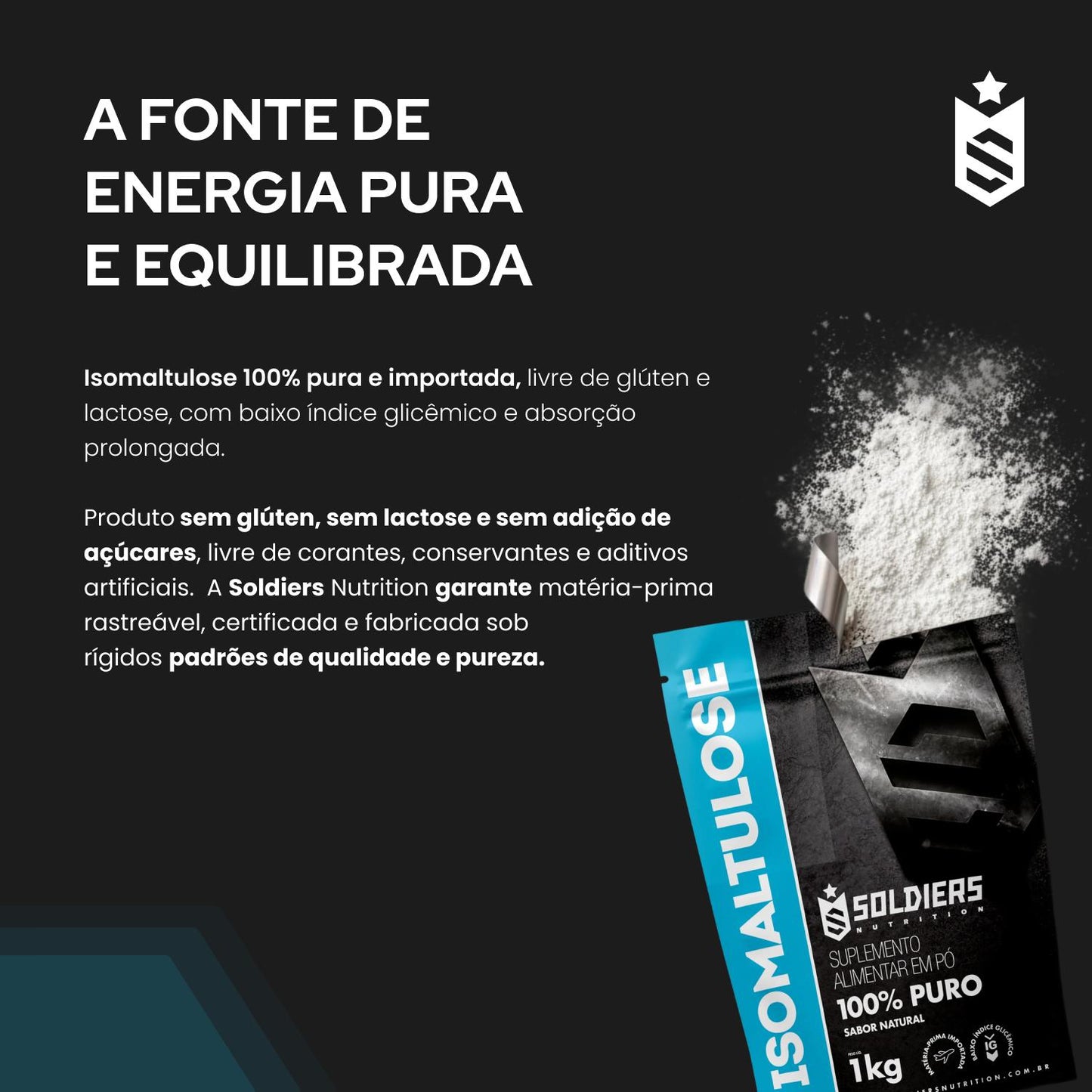 Isomaltulose 1Kg - 100% Puro Importado - Soldiers Nutrition