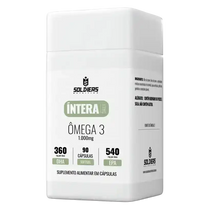 Frasco de suplemento alimentar Ômega 3 1000mg com 90 cápsulas, contendo DHA e EPA.
