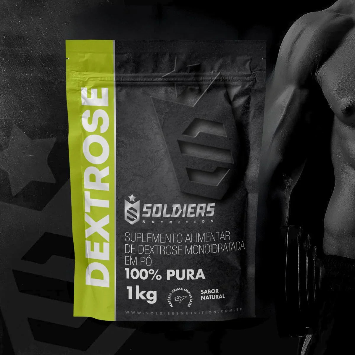 Dextrose 1Kg - 100% Puro Importado - Soldiers Nutrition