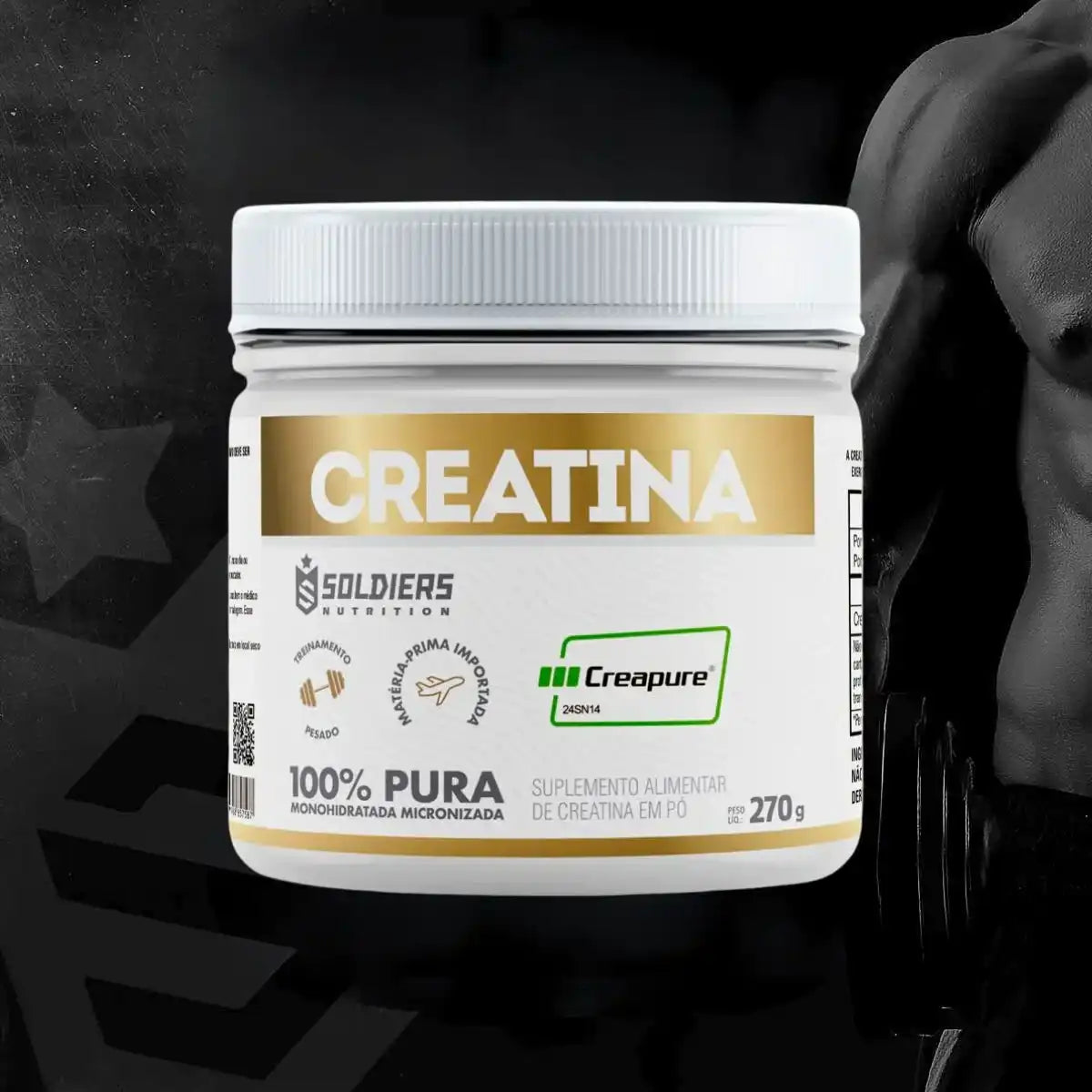 Creatina Creapure 270g - 100% Importada - Soldiers Nutrition