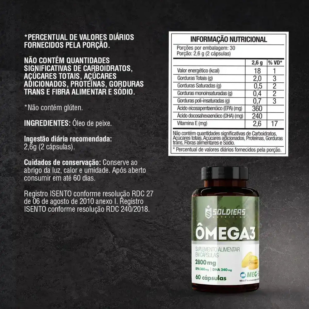 Kit: Ômega 3 + Multivitaminico + Thermogênico - Soldiers Nutrition