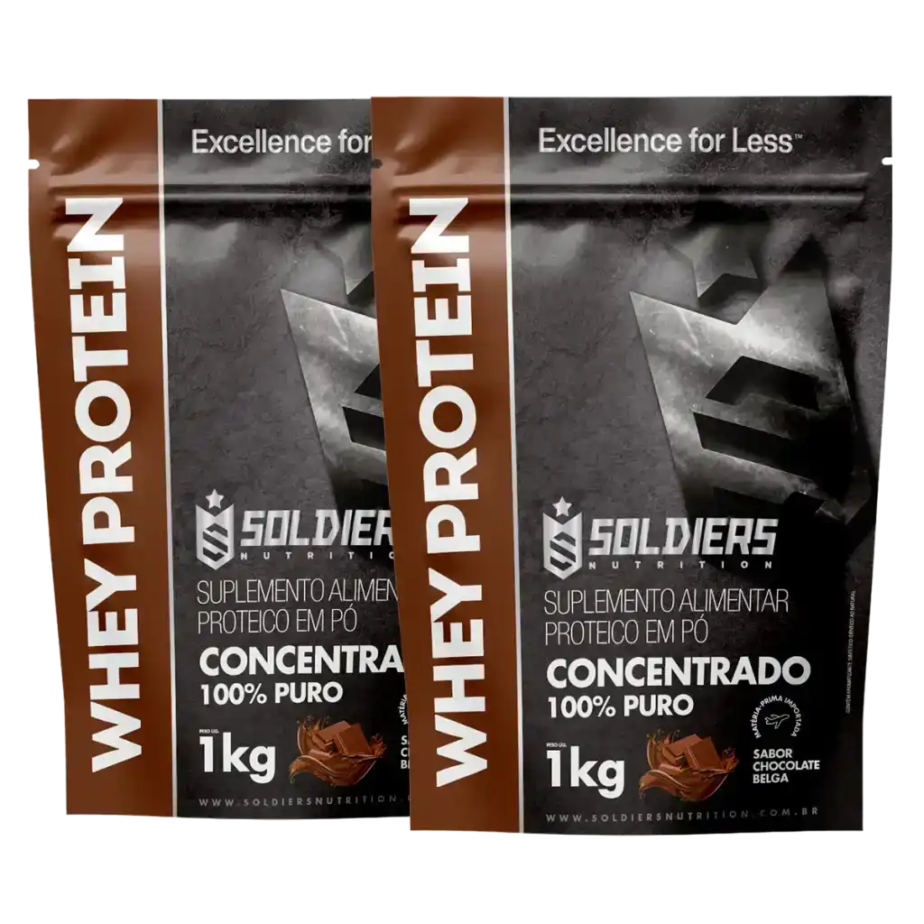 Dois pacotes de whey protein concentrado sabor chocolate belga 1kg suplemento alimentar