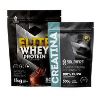 Kit: Elite Pro Whey Concentrado 80% 1kg + Creatina 500g - Soldiers Nutrition
