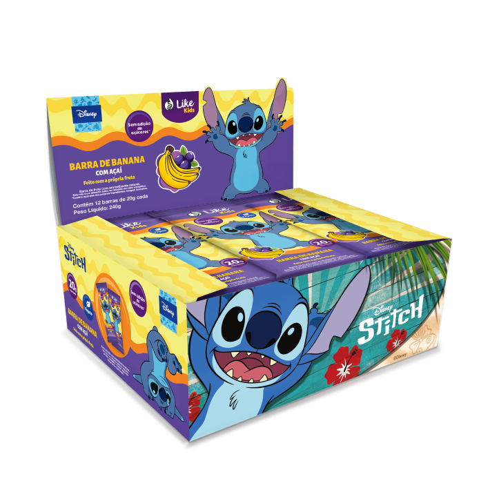 Barra Banana Açaí Sem Açúcar Vegana Caixa 6 Un - Like Kids