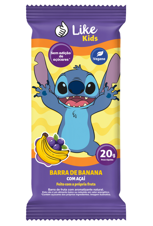 Barra de banana Like Kids sabor acai — foto isolada v2