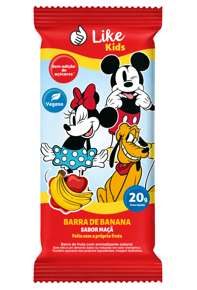 Barra de banana Like Kids sabor maca — foto isolada v2