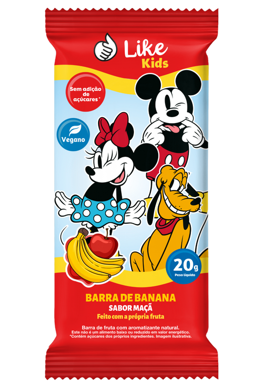 Barra de banana Like Kids sabor maca — foto isolada v2