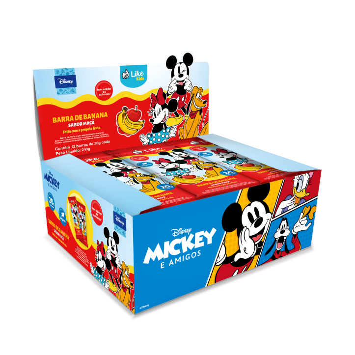Barra Banana Maçã Sem Açúcar Vegana  Caixa 3 Un  - Like Kids