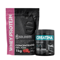 Kit Whey Protein Concentrado 1Kg + Creatina Monohidratada Pote 300g