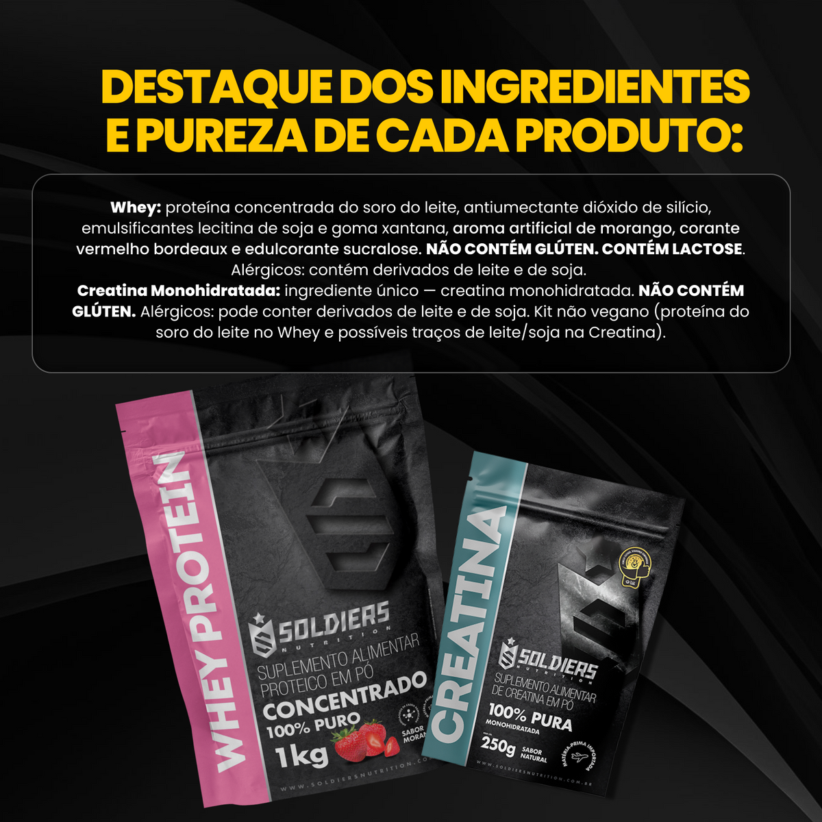 Kit Whey Protein Concentrado 1Kg + Creatina Monohidratada 250g