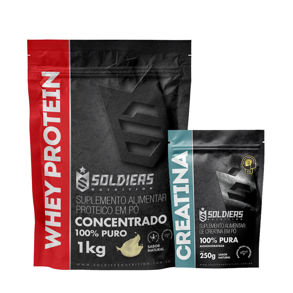 Kit Whey Protein Concentrado 1Kg + Creatina Monohidratada 250g