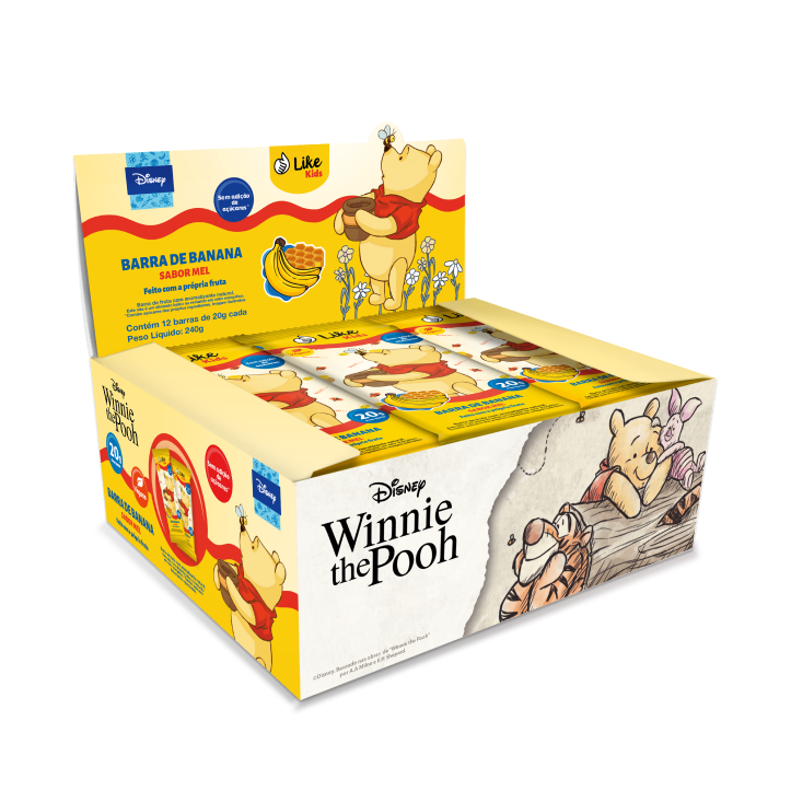 Barra Banana Mel Sem Açúcar Vegana  Caixa 6 Un - Like Kids