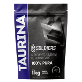 Embalagem de suplemento alimentar taurina em pó 100% pura, 1kg, sabor natural.