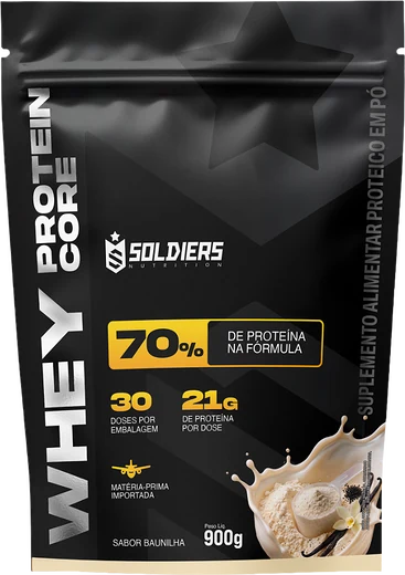 Pacote do Whey Core sabor Baunilha