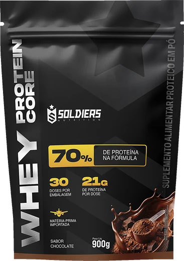 Pacote do Whey Core sabor Chocolate
