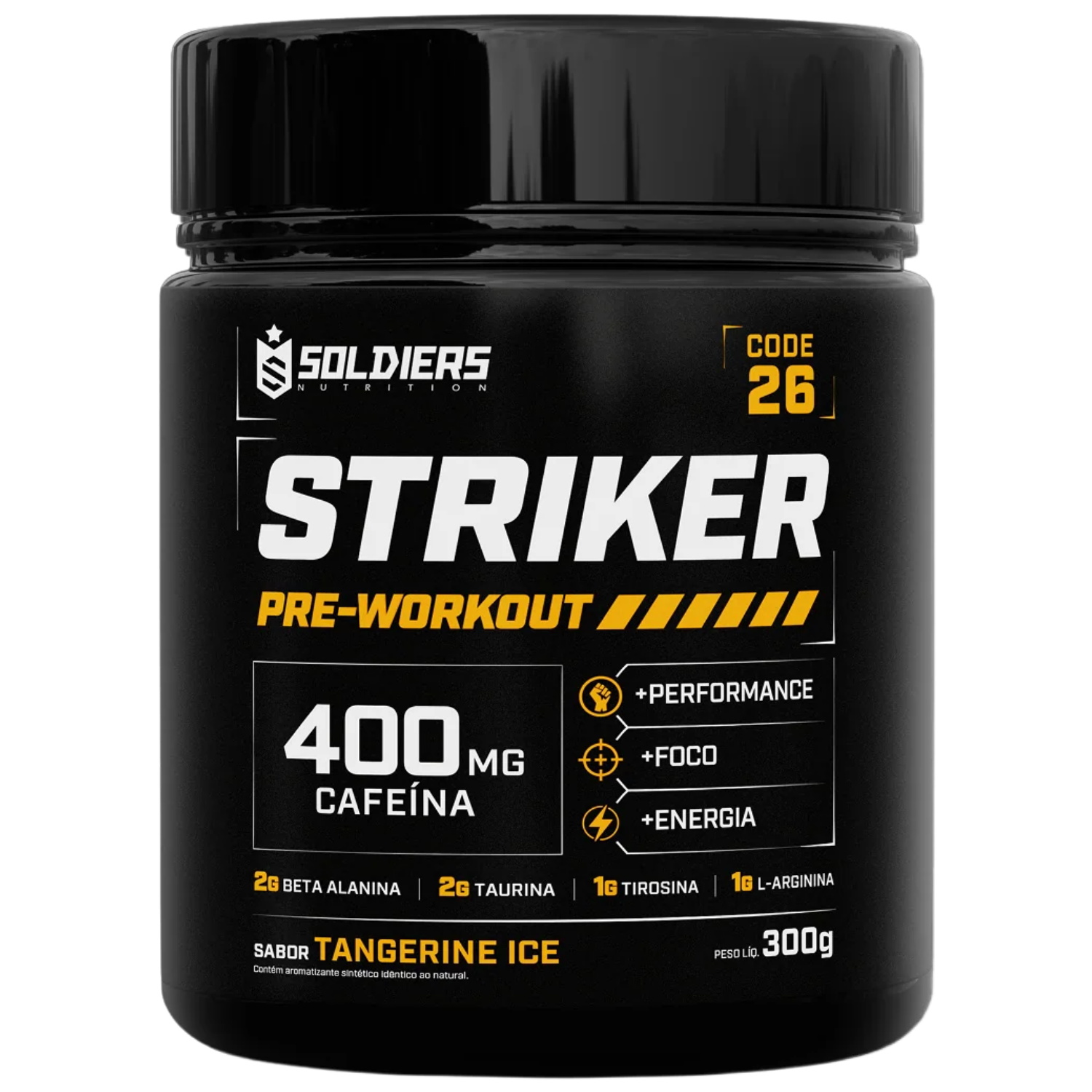Pote do Pré-Treino Striker sabor Tangerina Ice